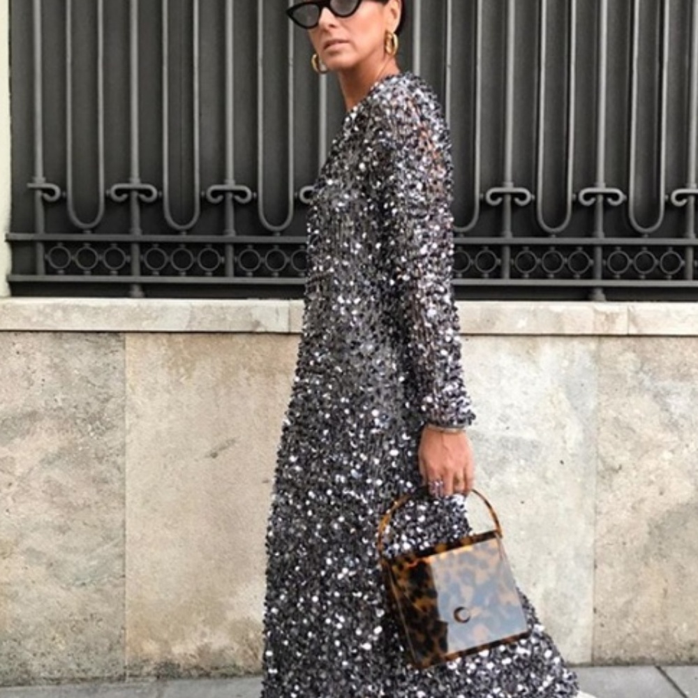 🌸HP🌸Zara Limited Edition Mesh Sequin Dress - Picture 4 of 6